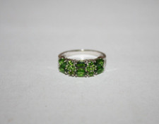 STERLING SILVER 925 TJC 1.55ct RUSSIAN DIOPSIDE CLUSTER RING Size N