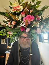 Handmade Bespoke Floral Headpiece Feathers Unique Any Colour Made To Order