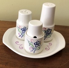 VINTAGE 1950s/60s TRADITIONAL POOLE POTTERY CRUET SET - BN PATTERN