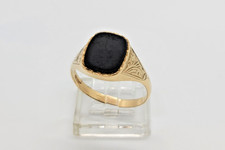 Mens 9ct Gold Onyx Stone