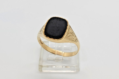 Mens 9ct gold onyx - mens, stone