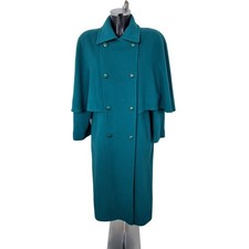Teal Wool Blend Cape Coat