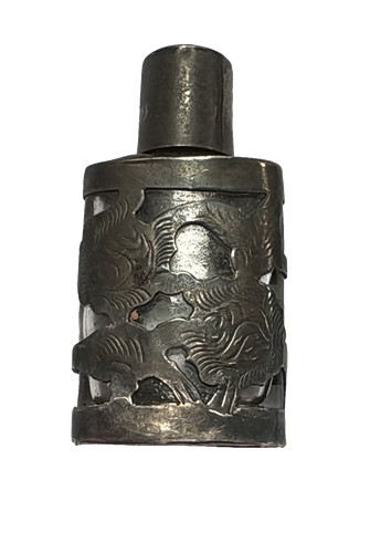 Mexican silver overlay glass - overlay,