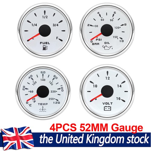 Gauge set 52mm white fuel - 4,