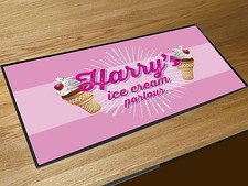 Personalised Pink Ice Cream Parlour counter mats bar runner