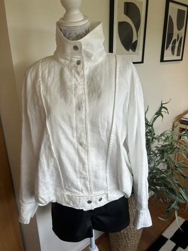 Zara white linen funnel - linen,