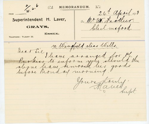 1913 grays essex memorandum - 1913,