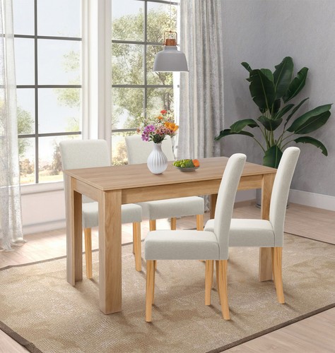 Dining table set oak - table, fixed