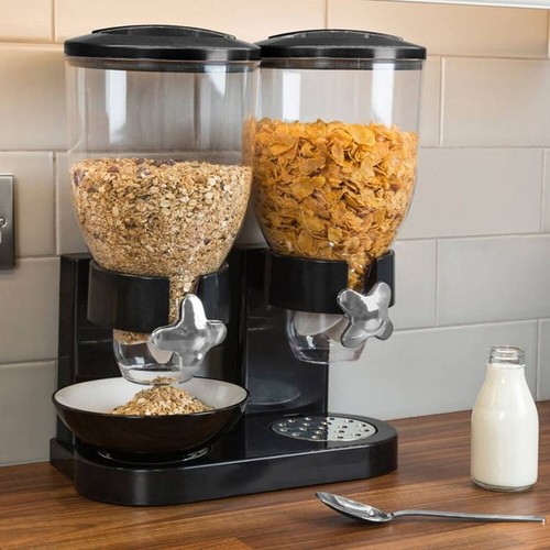 Black double cereal dispenser - black,