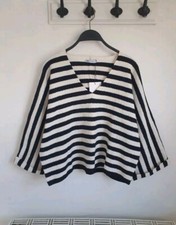 White black striped oversize
