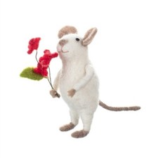 Joe Felt White Mouse Shoeless