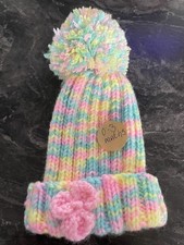 Beautiful, Soft Cosy Bobble Hat Hand Knitted By Myself.