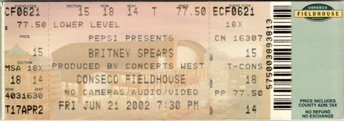 Britney spears concert ticket - britney,