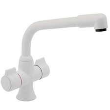 White Kitchen Tap Deva SMS172-005 Sauris Mono Sink Mixer UK