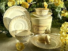 Antique Teacup Trios x Two! George Jones & Sons Crescent China FOR DISPLAY ONLY