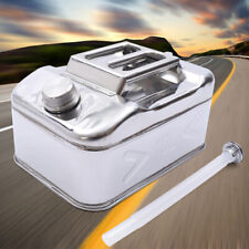 Stainless Steel Jerry Can Polished Fuel Petrol Diesel Oil Water 10L Litre + Pipe