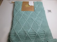 New Habitat Brewster Home Fashion Brookline Knitted Throw 50"x60" ~  Aqua New