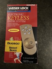 Weiser Electronic Keyless Entry System 1996 Deadbolt Brilliance Bright Brass