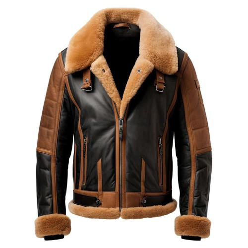 Men aviator shearling bomber - men,