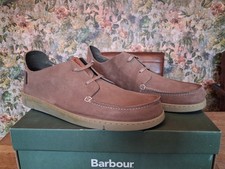 Barbour Bandico Sand Suede Rolled Apron Shoes UK 10