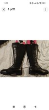 BNWT Knee High Wide Leg Calf Boots Size 5 Black Leather Super Curvy Elasticated 