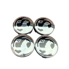 4x VAUXHALL ALLOY WHEEL CENTRE HUB CAPS BLACK/CHROME 60mm ADAM CORSA ASTRA VXR
