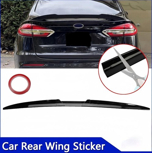 Gloss black rear trunk spoiler - black,