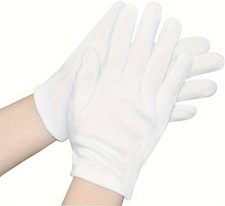 12 Pairs White Gloves 100%
