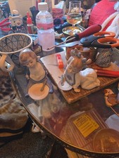 Nao by Lladro Two Figurines NOT HUNGRY AND IM FULL IN EXCELLENT CONDITION NO BOX