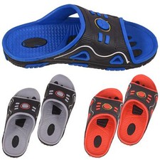 Mens Open Toe Sliders Slip On