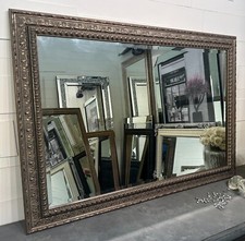 Mirror large antique silver - mirror,
