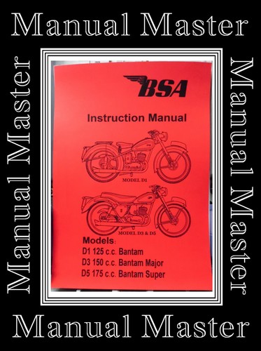 Bsa bantam models major - bantam, d1,d3