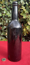 Early Vintage Antique Brown Glass Beer or Wine Bottle  NO Markings