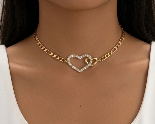 Women gold chain - chain, choker