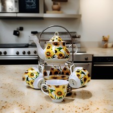 Sunflower Print Ceramic Tea