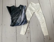 Ken Doll White Trousers & Grey Top Outfit Clothes Clothing Set (S8)