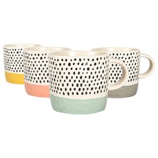 4pc Dipped Dotty Stoneware