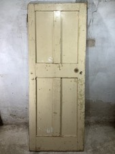 29 3/4"X 77 1/2" Old Internal Painted Pine Four Panel Door 2over2 North
