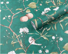 Green Teal Floral Sticky Back