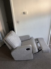 Madison Swivel Glider Recliner Chair In Pebble In Excellent Condition