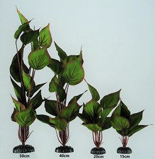 Green Red Leaves Silk Aquarium