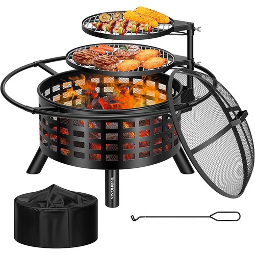 Wood burning fire pit with - pit,