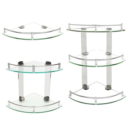 Glass corner shelf floating - corner,