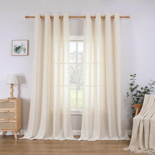 Cucraf linen curtains eyelet - linen,