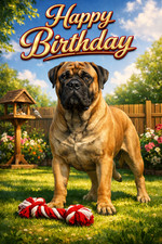 Bullmastiff Birthday Card -