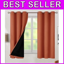 Terracotta Blackout Curtains 63 Inch 2 Panels