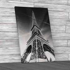 Stunning Eiffel Tower Black White Canvas Print Large Picture Wall Art