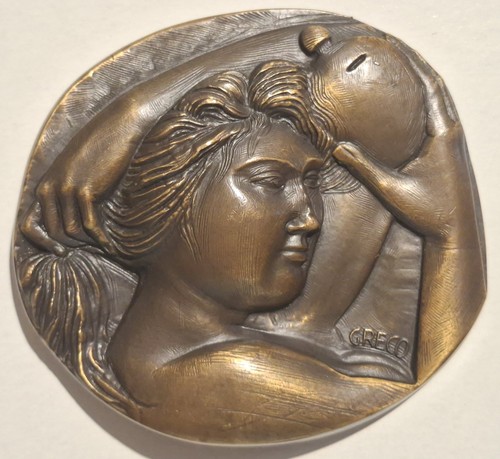 Emilio greco bronze plaque - emilio,