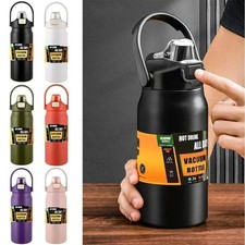 Insulated Vacuum Flask Thermos Bottle Hot Cold Drink Leakproof Travel Mug 1 L