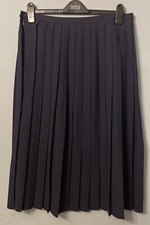 Eastex Pleated Midi Skirt UK Size 18 Blue Polyester Viscose